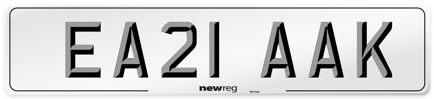 EA21 AAK Number Plate from New Reg